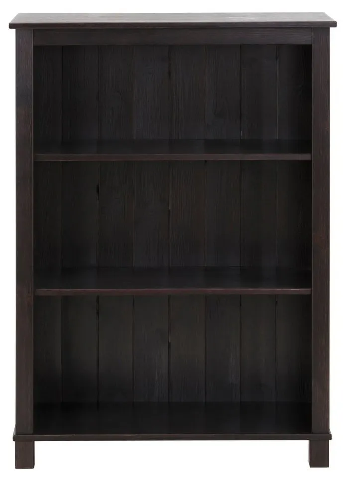 OTTO home Regal Pivo Bücherregal mit 2 verstellbaren Einlegeböden, natürliche Maserung, aus massivem Kiefernholz mit 3 Fächern, Höhe 106 cm, Braun, – Produktbild 4 von 5