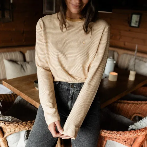 NORDLICHT NORDLICHT Gestreiftes Oversize Langarmshirt Alva, Gelb, – Produktbild 2 von 4