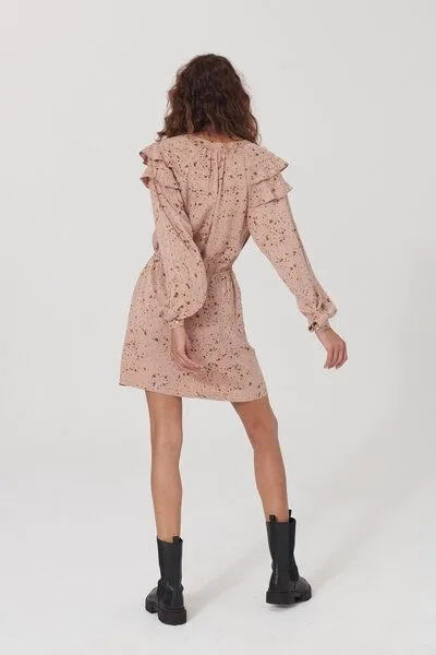Lovjoi Lovjoi Kleid FRIEDI aus CUPRO Bemberg & VISKOSE Ecovero, Rosewood spots (mehrfarbig), – Produktbild 3 von 4