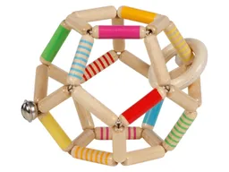 Goki goki Greifling Elastik Ball aus Holz, mit Glöckchen, bunt lackiert Durchmesser 11 cm – Produktbild 1 von 1
