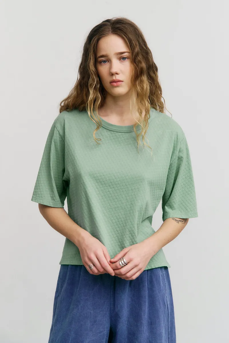 Rotholz Rotholz Damen vegan T-Shirt Textured Seafoam Green, Hellgrün, – Produktbild 2 von 2