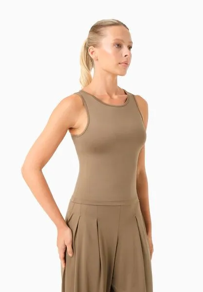 ORGANICATION ORGANICATION ANNYA | Sportliches Tanktop aus recyceltem Polyamid, Gravel, – Produktbild 1 von 4