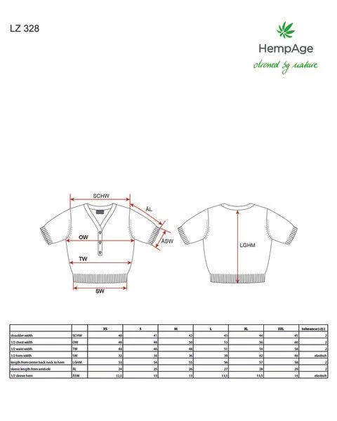HempAge HempAge Damen Halbarmpullover Hanf/Biobaumwolle, Wave(blau), – Produktbild 3 von 4
