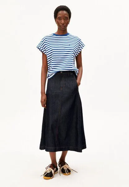 ARMEDANGELS ARMEDANGELS IDAARA STRIPE Damen Bio-Baumwoll Mix, White-lapis blue, – Produktbild 3 von 3