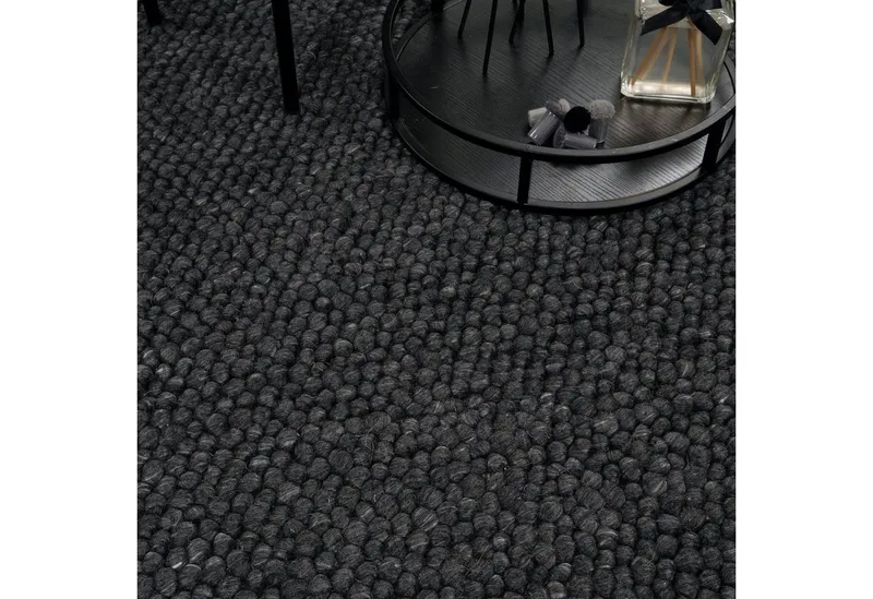 Consilio Concept Designteppich WOOLY Teppich Wohnzimmer Wolle Designer Natur Vegan, Kugelteppich, Filzkugelteppich, Wollteppich, Grau, – Produktbild 2 von 5