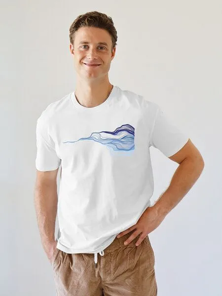 Kultgut Kultgut T-Shirt mit Motiv / Welle, Weiß, – Produktbild 3 von 3