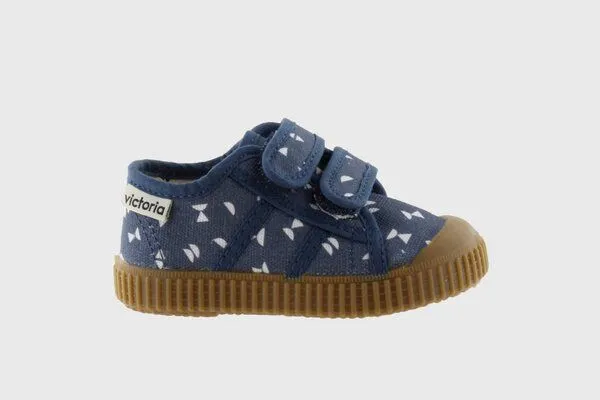 Victoria Victoria vegane bedruckte Kinder-Klett-Sneaker – Basket de Lona, Marino (blau), – Produktbild 3 von 4