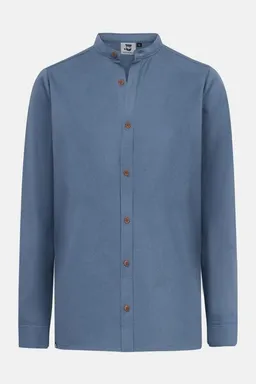 Hanseheld Hanseheld Stehkragen-Hemd Herren Navy-Blau Baumwolle GOTS Organic – Produktbild 1 von 1