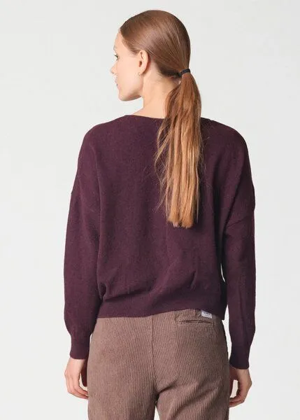 Klitmøller Collective Klitmøller Collective Merino-Pullover mit V-Ausschnitt Modell: Vanessa, Burgundy (rot), – Produktbild 3 von 4