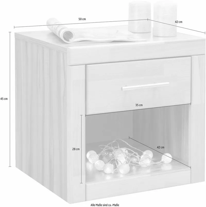 OTTO home Nachtkonsole Triest, 1 mit Schublade, Breite 45 cm, Beige, – Produktbild 5 von 5