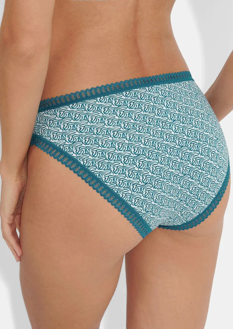 Sloggi Jazzpant im 3er-Pack aus Baumwolle - petrol / grau / gemustert - Gr. XS von Goldner Fashion, Türkis, – Produktbild 3 von 3