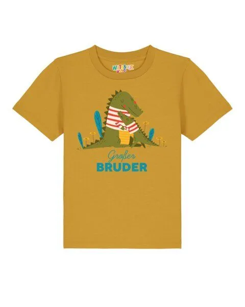 watabout.kids watabout.kids T-Shirt Kinder Krokodil Großer Bruder, Ochre, – Produktbild 1 von 2
