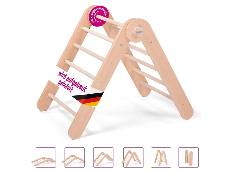 Babybay Babybay Kletterdreieck Littlefoot Maße: 60,6 x 18,2 x 81,3 cm, Natur, – Produktbild 2 von 2