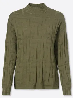 heine Jacquardpullover oliv – Produktbild 1 von 1