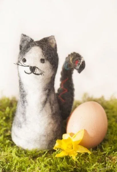 short'n'pietz short'n'pietz Katze als Filz Eierwärmer, Braun, – Produktbild 2 von 3