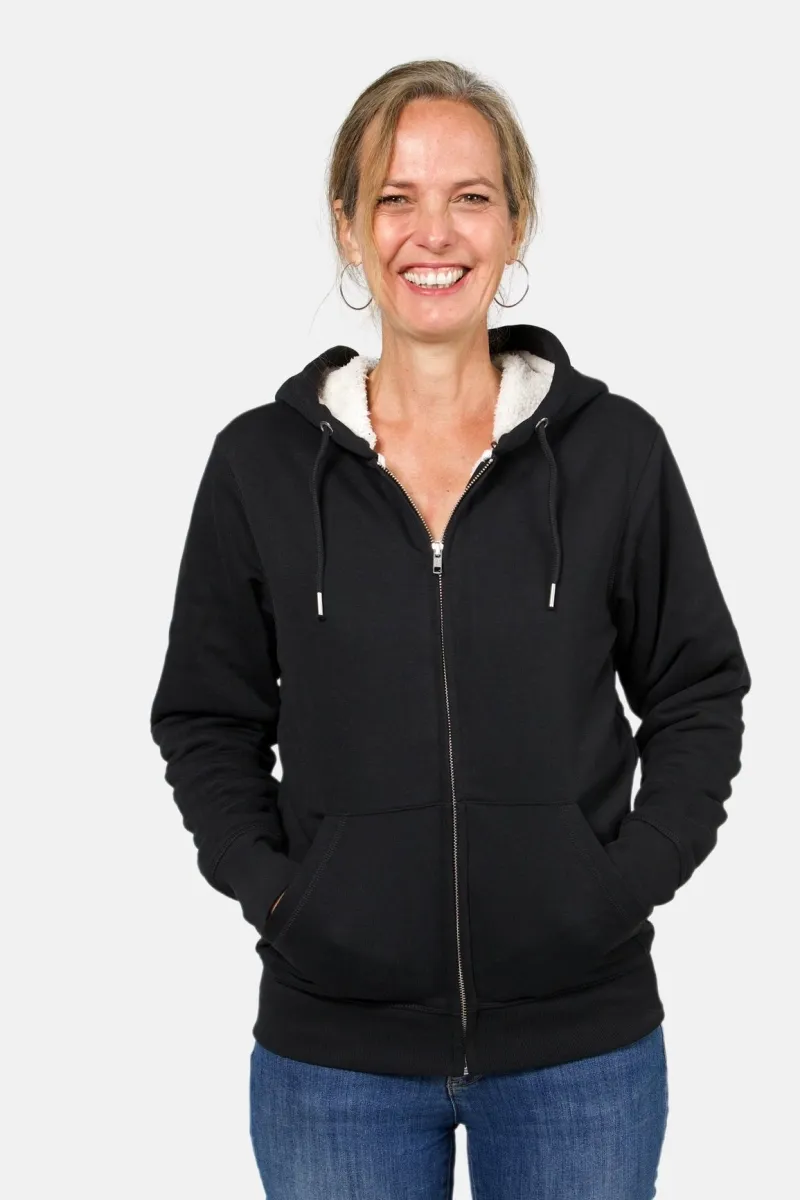 TORLAND TORLAND Damen vegan Hoodie Winter Hygger Sherpa, Schwarz, – Produktbild 2 von 2