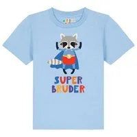 watabout kids watabout.kids T-Shirt Kinder Waschbär Superbruder, Blue soul, – Produktbild 1 von 1