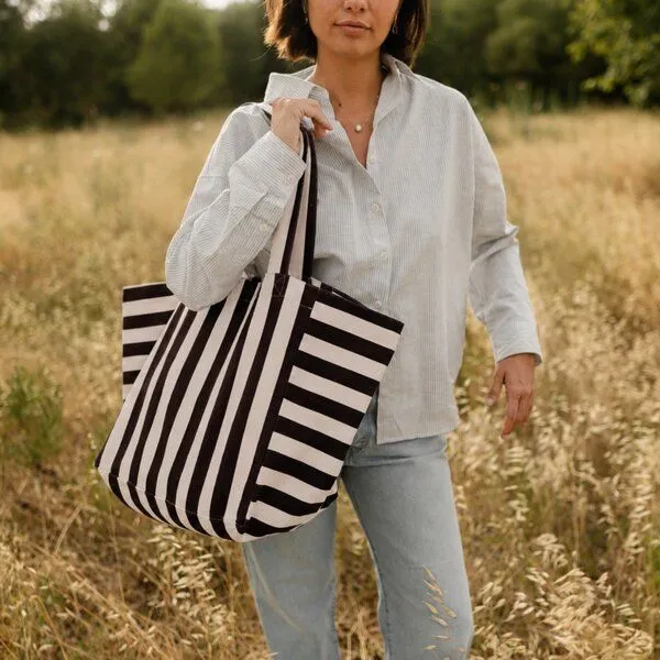 NORDLICHT NORDLICHT Shopper Kiki Streifen, Braun, – Produktbild 2 von 4