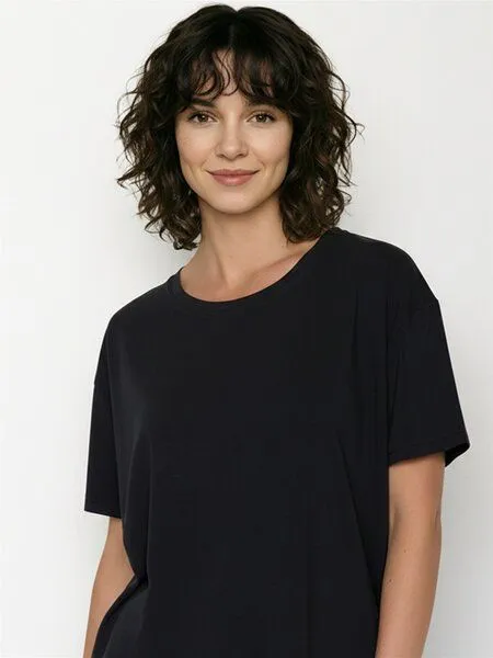 GreenBomb GREENBOMB Basic Feel - Lässiges T-Shirt aus Bio-Baumwoll-Mix / GOTS / Fair & Vegan, Schwarz (schwarz), – Produktbild 2 von 4