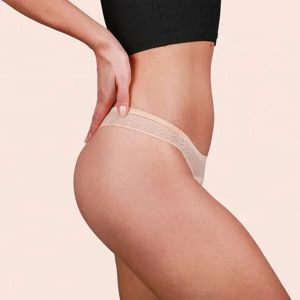 Taynie Leichte Periodenunterwäsche - Biozidfrei - 60°C - Taynie String, Beige, – Produktbild 3 von 4