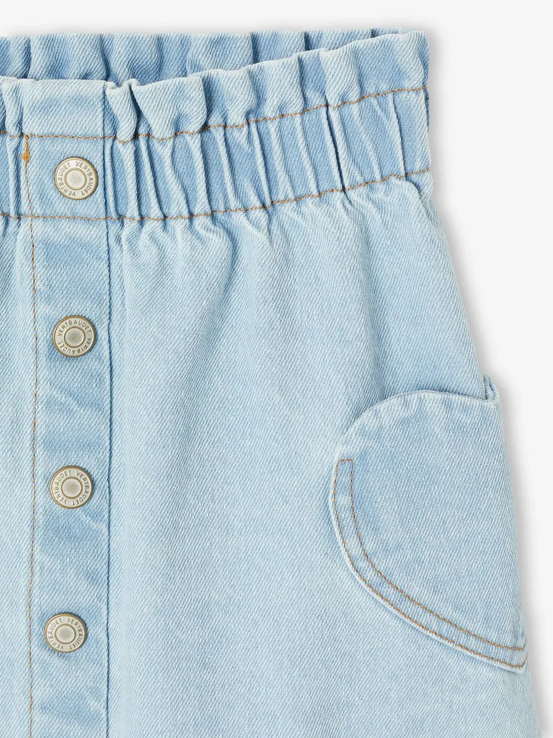 Vertbaudet Mädchen Jeansrock mit Herztasche gebleicht, Gebleicht, – Produktbild 3 von 3