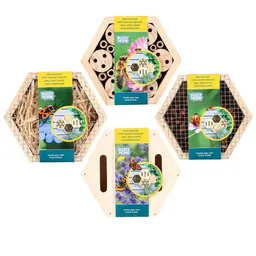 Buzzy® Insektenhotel Buzzy® Home Hexagon - Set mit 4 Kästen für Bienen, Käfer – Produktbild 1 von 1