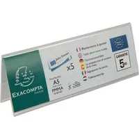 Exacompta 5er Pack Exacompta Tischnamensschilder "Exacryl" horizontal, aus PMMA, DIN A5 quer – Produktbild 1 von 1
