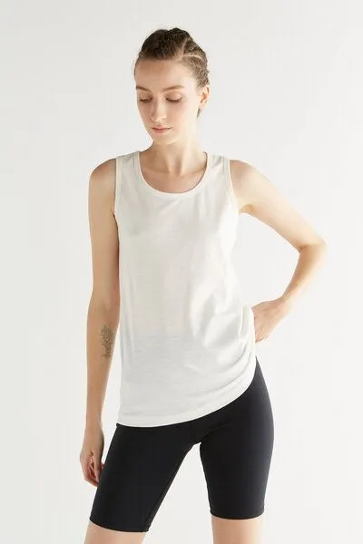 Leela Cotton 1 oder 2er Pack Damen Tank Top aus Bio-Baumwolle 1225 "Leela Cotton", Weiß, – Produktbild 2 von 3
