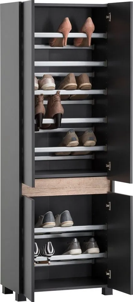 Schildmeyer Schuhschrank Cosmo, Schuhschrank, Made in Germany, B: 57 cm Solide Verarbeitung - Dieses Produkt ist in Deutschland gefertigt, Grau, – Produktbild 4 von 5