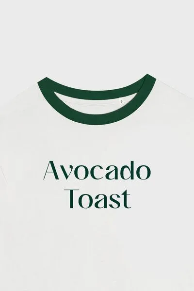 New Orchard New Orchard Vegan T-shirt 100% Baumwolle, Weiß und grün, – Produktbild 3 von 3