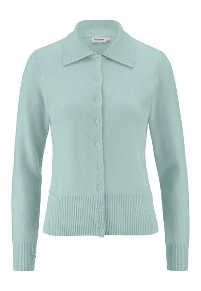 hessnatur hessnatur Strickjacke Regular aus Schurwolle mit Cashmere, Polargrün, – Produktbild 3 von 4