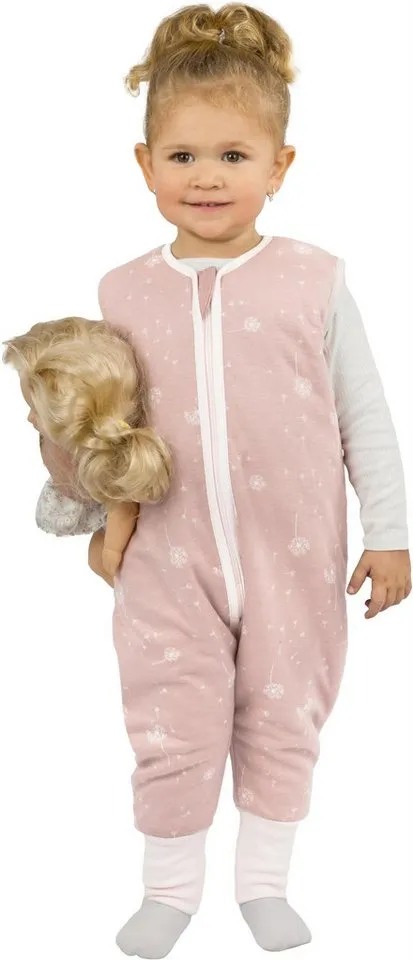 normani Babyschlafsack Baby Schlafsack mit Füßen aus Bio-Baumwolle Nanao, Rosa, – Produktbild 3 von 5