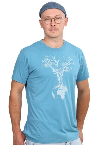 Life-Tree Life-Tree Fairwear Bambus Shirt Men Weltenbaum, Blau, – Produktbild 2 von 4