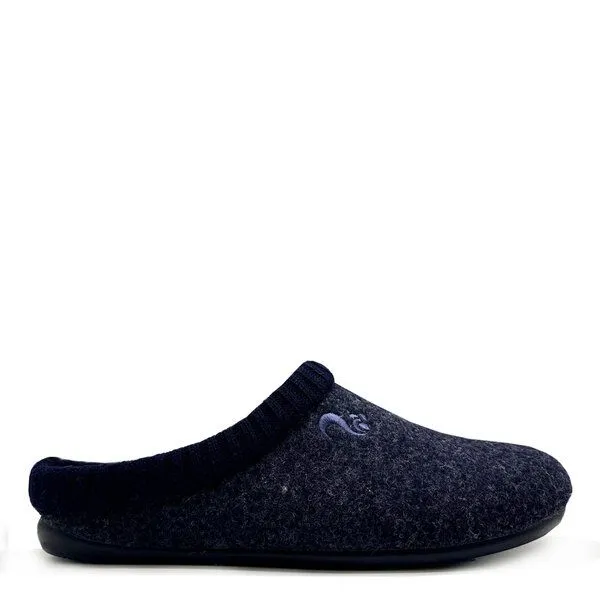thies Hausschuh "thies ® Rec Cozy Slipper" aus weichem, recyceltem Wollfilz, Dark navy (dunkelblau), – Produktbild 1 von 4