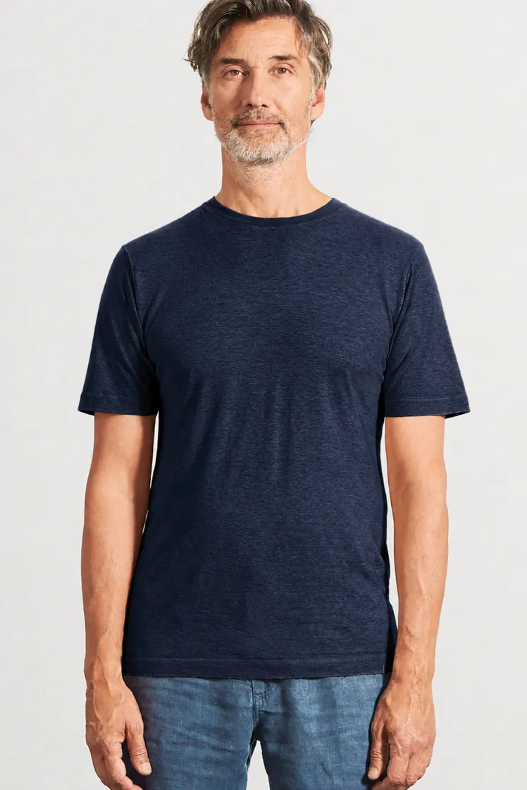 HempAge Hempage Herren vegan T-Shirt Slim Fit Marineblau, Blau, – Produktbild 2 von 2