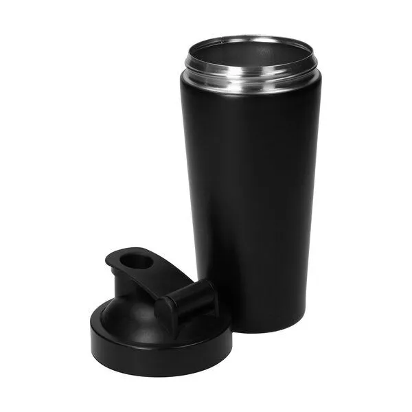 elasto elasto Protein Shaker 600 ml 'Core' aus Edelstahl doppelwandig isoliert, Schwarz, – Produktbild 4 von 4