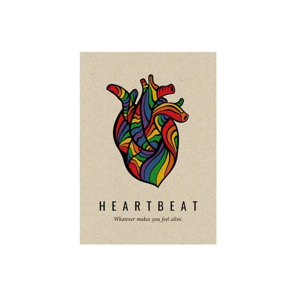 matabooks® matabooks® Vintage A6 Postkarte aus nachhaltigem Graspapier, Heartbeat, – Produktbild 1 von 2