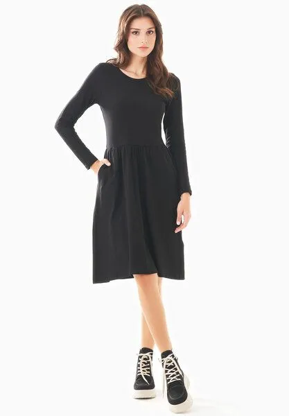 ORGANICATION ORGANICATION Langarm-Jerseykleid aus Bio-Baumwolle, Black, – Produktbild 1 von 4