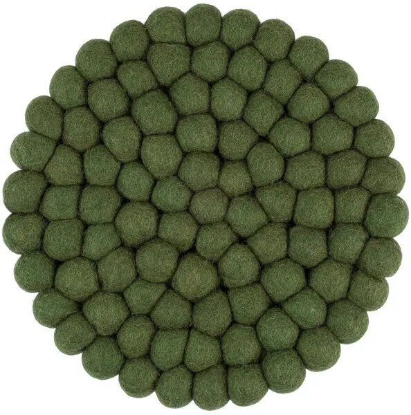 myfelt myfelt Filzkugel Topfuntersetzer (⌀ 20 cm), Dunkelgrün (jost), – Produktbild 1 von 4