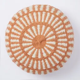 By Native By Native Kissen Salta Large, 100% Schurwolle, mulesingfrei, Naturweiß & Orange – Produktbild 1 von 1
