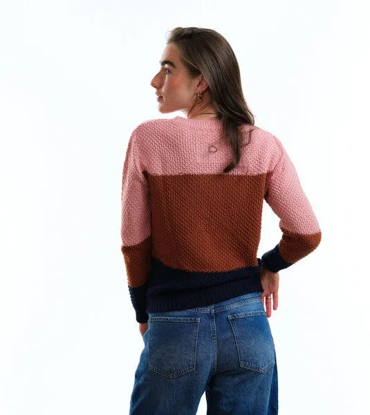 Gary Mash GARY MASH Pullover Lamona aus Biobaumwolle, Blockstreifen (braun), – Produktbild 3 von 4