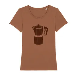 Spangeltangel Spangeltangel Damen-Shirt "Kaffee Addict" bedruckt, Siebdruck, Bio-Baumwolle, Frauen – Produktbild 1 von 1