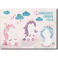Fines Papeterie Fines Papeterie 5 Einladungskarten EINHORN * Kindergeburtstag * Din A6 – Produktbild 1 von 1
