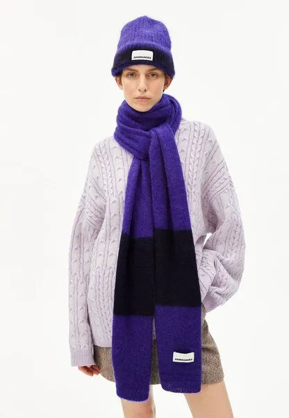 ARMEDANGELS ARMEDANGELS SAABE STRIPED UN-WASTED Unisex Schal aus Alpaca-Woll Mix, Indigo lilac-night sky, – Produktbild 1 von 4