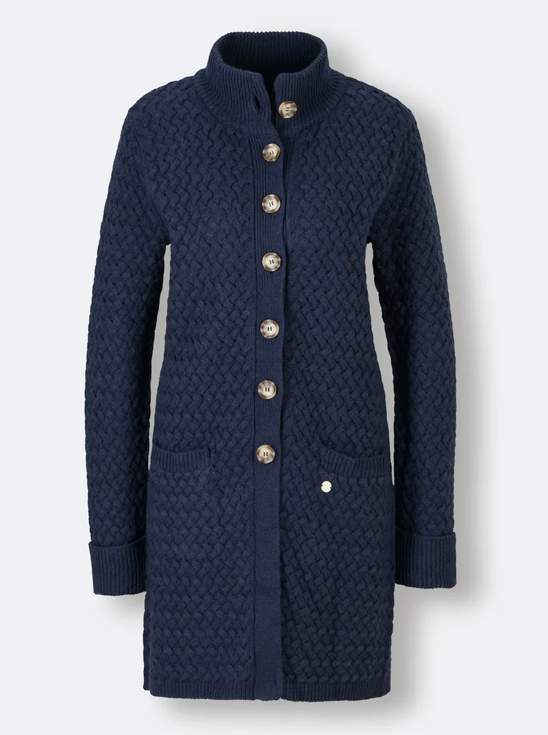 Longstrickjacke, Marine, – Produktbild 1 von 2