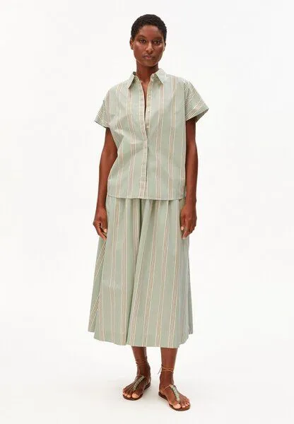 ARMEDANGELS ARMEDANGELS LARISAANA STRIPE Damen Bluse aus 100% Bio-Baumwolle, Foam-light oatmilk-dried palm, – Produktbild 4 von 4
