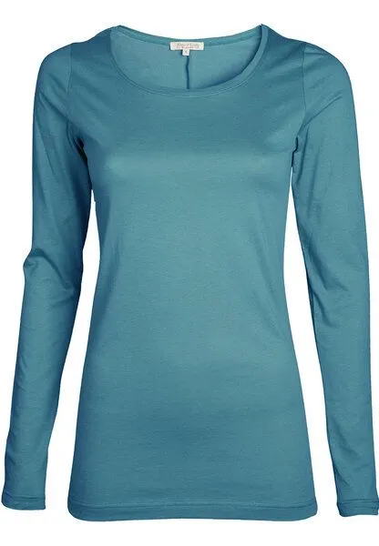 Alma & Lovis Alma & Lovis Langarmshirt aus 100% Bio-Baumwoll-Jersey (kbA) | Pure Shirt, Türkis, – Produktbild 4 von 4