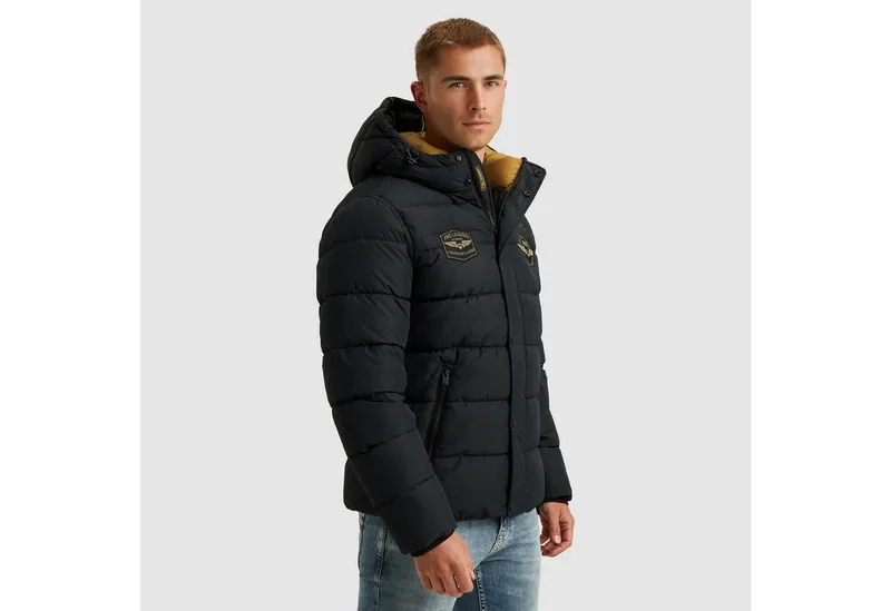 PME Legend PME Legend Steppjacke mit Kapuze und Logo-Badges, Blau, – Produktbild 2 von 4