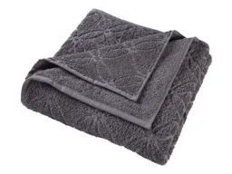 HANS NATUR Handtuch Bio-Baumwolle Frottee Blume dunkelgrau Maße 70 x 140 cm – Produktbild 1 von 1