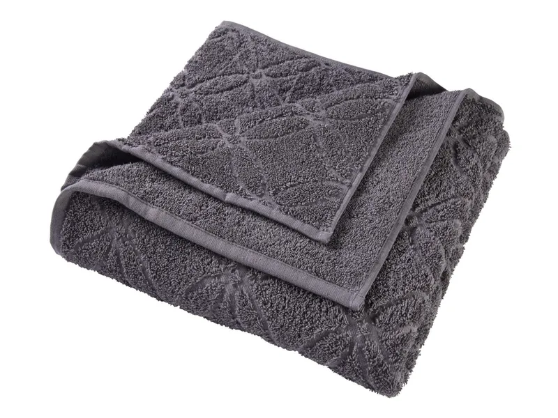 HANS NATUR HANS NATUR Handtuch Bio-Baumwolle Frottee Blume Maße 70 x 140 cm, Grau, – Produktbild 1 von 2
